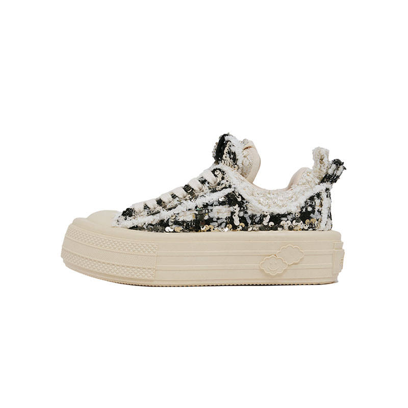 Foreshadow Foreshadow 'Double Uni 1.0 Nightfall Starry Low top Canvas Shoes Women's Starlight Black