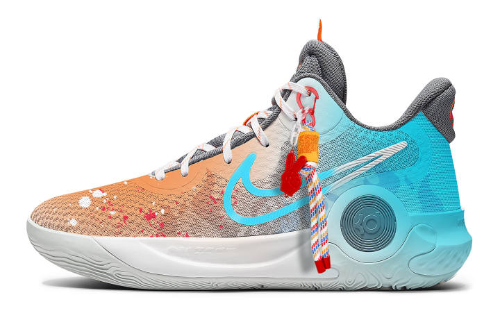 Nike Nike KD Trey 5 IX Cushioning Slip Resistant Abrasion Resistant Impact Resistant Mid top Basketball Shoes Unisex Cyan