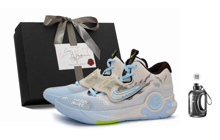 Nike Nike KD Trey 5 X Blue Ash Dream MONE Craft, Box Breathable And Resilient Low top Basketball Shoes Men's White Blue