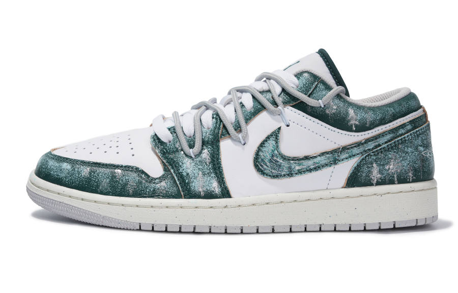 Jordan Jordan Air Jordan 1 Abrasion Resistant Abrasion Resistant Low top Skateboard Shoes Men's Silver Green