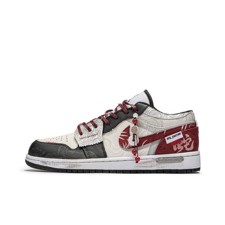 Jordan Jordan Air Jordan 1 Da Vinci Custom, Auspicious Serpent, Snake Turns The World Around Slip Resistant Slip Resistant