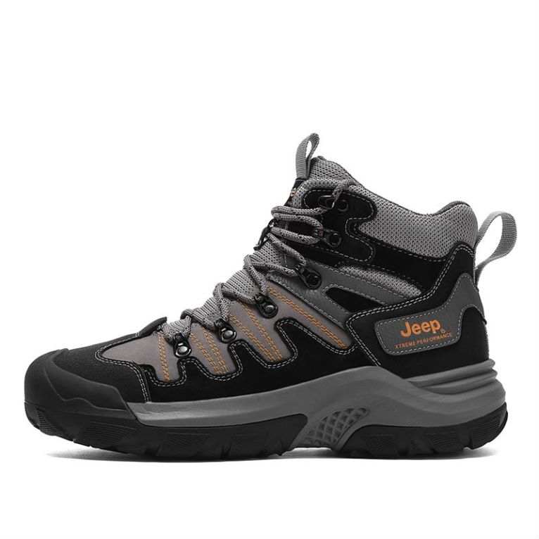 Jeep Abrasion Resistant Mid top Hiking Shoes Men's Black Gray