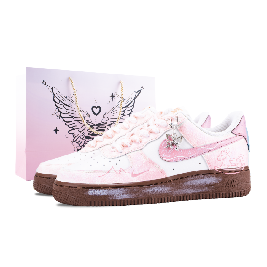 Nike Nike Air Force 1 Milk Puff Shake Abrasion Resistant Skateboard Shoes Women's Pink