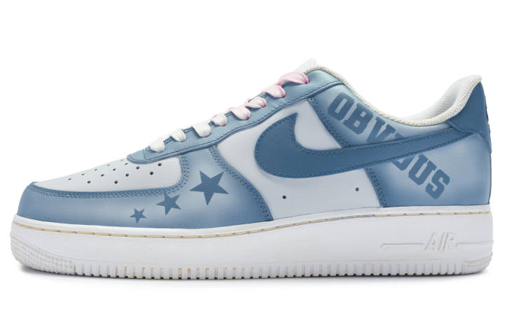 Nike Nike Air Force 1 Low top Skateboard Shoes Men's White Blue Pink