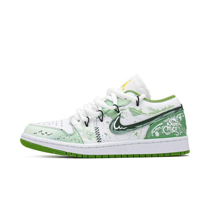 Jordan Jordan Air Jordan 1 Summer Under The Tree Shade Synthetic Leather Cushioning Abrasion Resistant