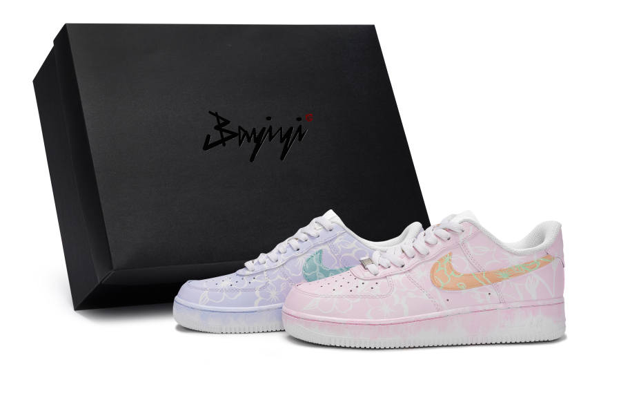 Nike Nike Air Force 1 Made In 811, Sleepwalking Among Flowers, Special Shoebox Low top Skateboard Shoes Unisex Pink Purple