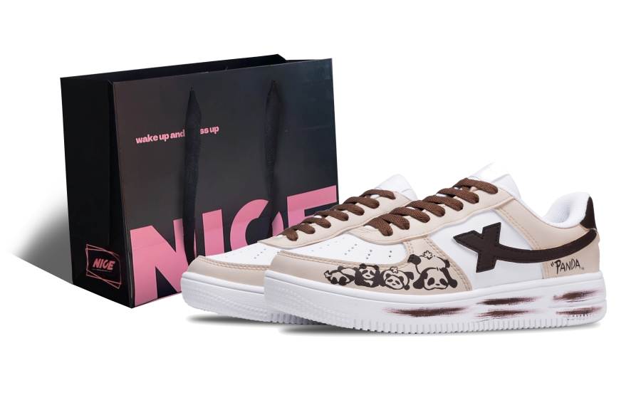 XTEP Air Force 1 Abrasion Resistant Slip Resistant Coverage Low top Skateboard Shoes Women's White Brown