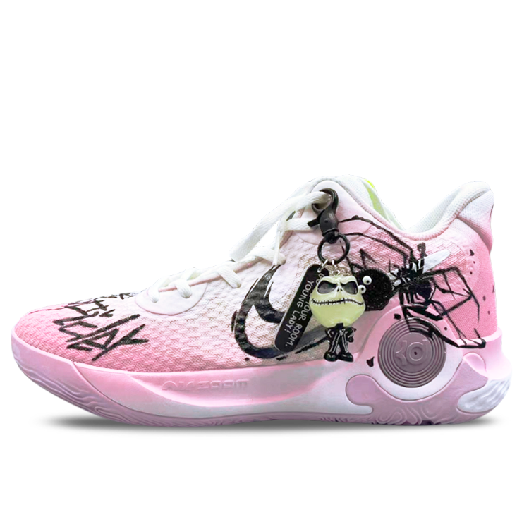 Nike Nike KD Trey 5 IX Fabric Slip Resistant Mid top Vintage Basketball Shoes Unisex Black Pink