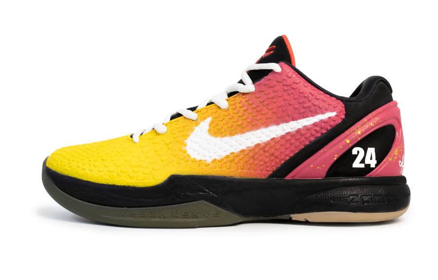 Nike Nike Zoom Kobe 6 Los Angeles Sunrise Slip Resistant Abrasion Resistant Low top Basketball Shoes Unisex Yellow Red