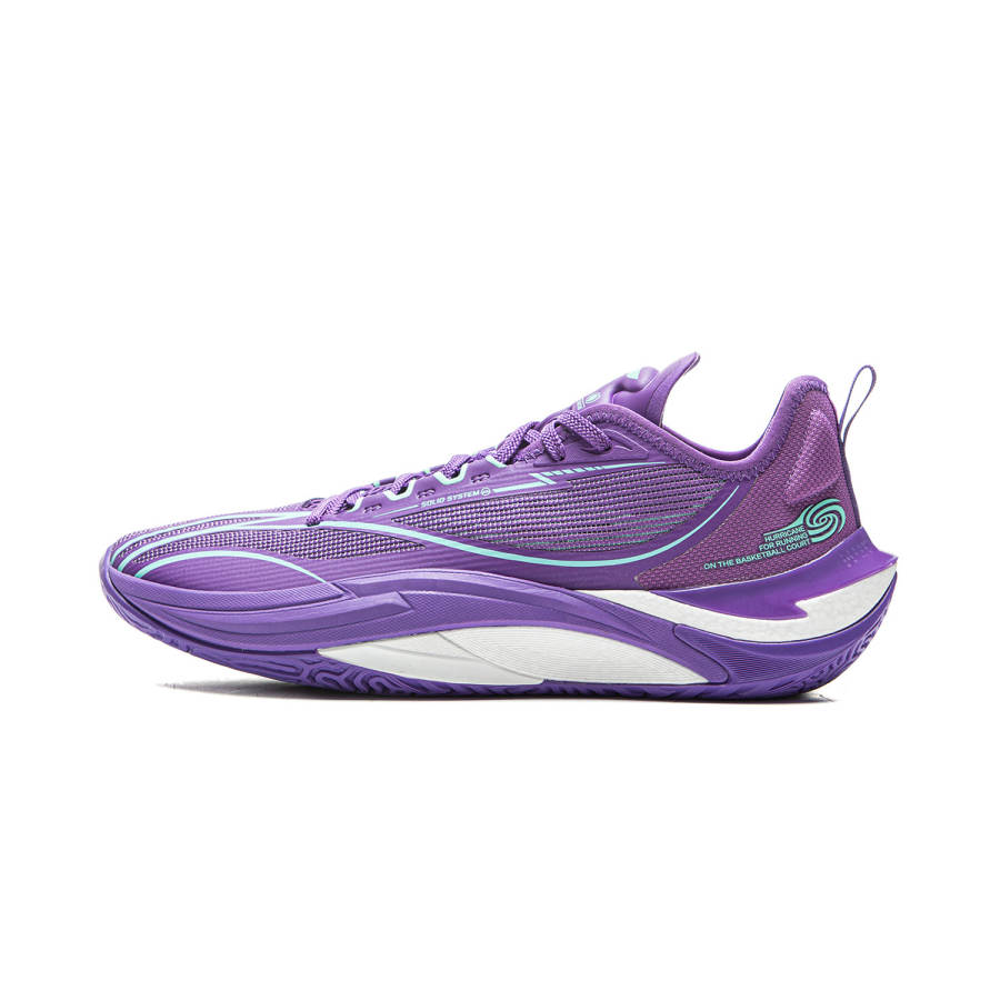 Li-Ning LiNing Cushioning, Slip Resistant, Abrasion Resistant, Rebound Grip Low Top Basketball Shoes Men's Zircon Purple