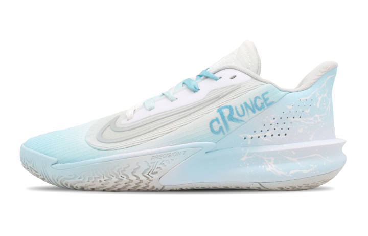 Nike Nike Precision 7 Maris Sal Ice Crystal Cushioning Lightweight Rebound Low top Basketball Shoes Unisex Bright White Blue