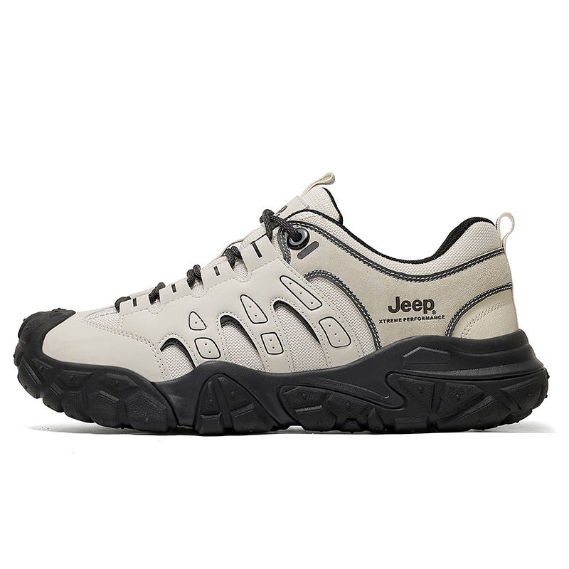 Jeep Textile, Pigskin Abrasion Resistant Abrasion Resistant Low top Mountaineering Hiking Shoes Men's
