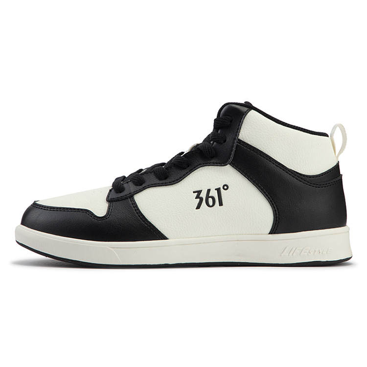 361° Air Force 1 Mid top Skateboard Shoes Men's Obsidian Black Feather White