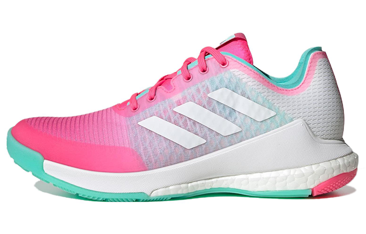Adidas Adidas Crazyflight Volleyball Slip Resistant Slip Resistant Low top Training Shoes Women's Pink Green