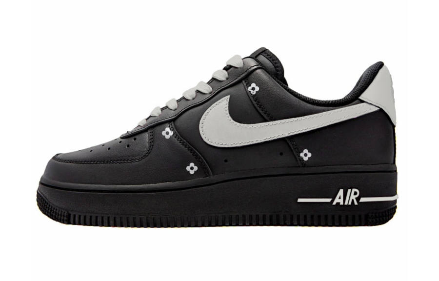 Nike Nike Air Force 1 Berry Heart Haze Slip Resistant Low top Skateboard Shoes Unisex Black Gray