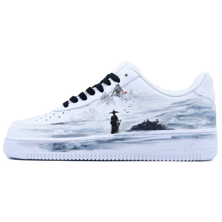Nike Nike Air Force 1 Slip Resistant, Abrasion Resistant, Breathable Low top Skateboard Shoes Unisex Black White
