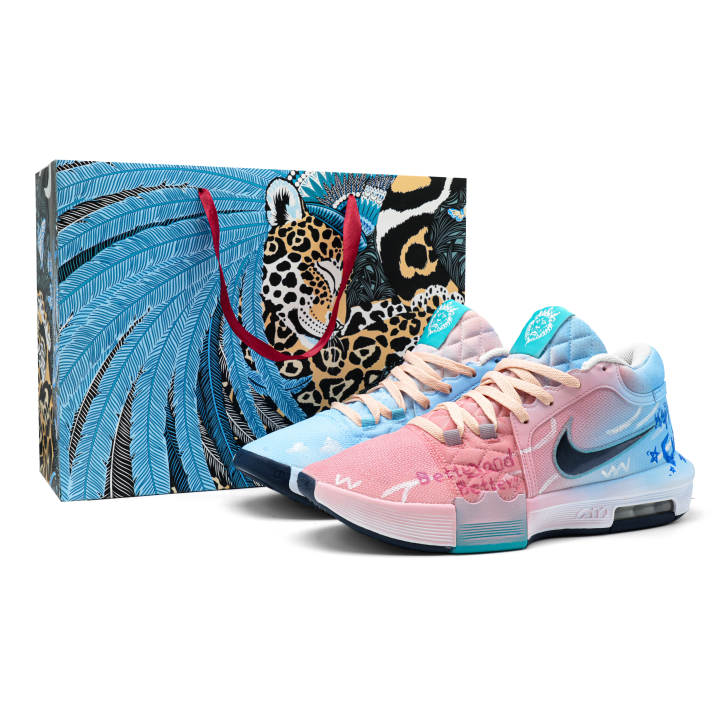 Nike Nike Witness 8 Island Journal Cushioning Lightweight Low top Basketball Shoes Men's Blue Pink
