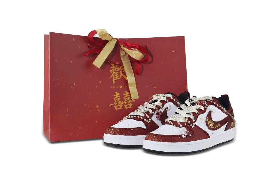 Nike Nike Court Borough 2 Slip Resistant, Abrasion Resistant, Lightweight Low top Skateboard Shoes Women's Gold Red