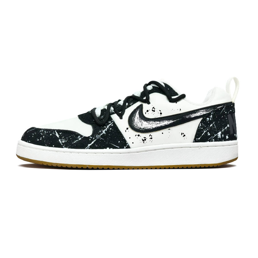 Nike Nike Court Borough Star Cube Process Abrasion Resistant Lightweight Low top Skateboard Shoes Men's Black White