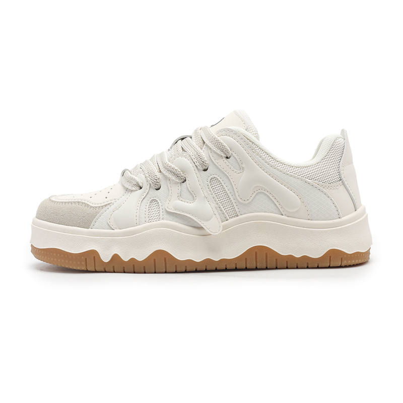 FEIYUE Abrasion-Resistant, Lightweight, And Breathable Low-top Skateboard Shoes Unisex Beige