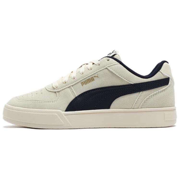 PUMA Caven Cow Split Leather Breathable Low top Skateboard Shoes Unisex Beige