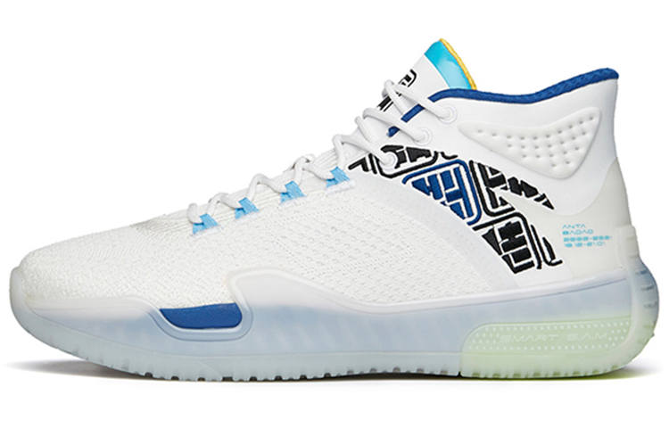 ANTA Basketball Collection Basketball Shoes Men's Mid Top Anta White/Spectrum Blue/Black