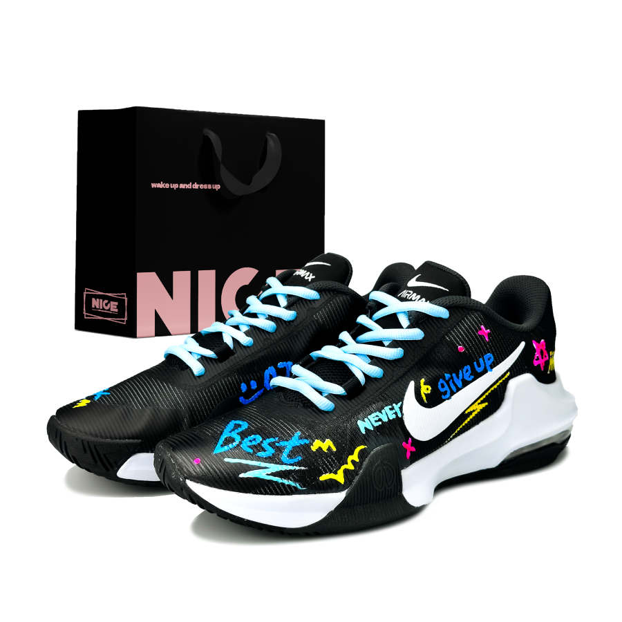 Nike Nike Air Max Impact 4 Abrasion Resistant Abrasion Resistant Low top Basketball Shoes Men's Black White