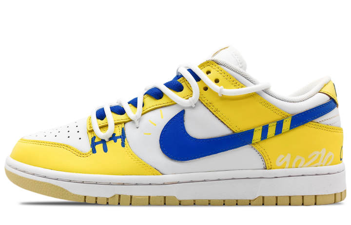 Nike Nike Dunk Slip Resistant Abrasion Resistant Low top Skateboard Shoes Men's Yellow Blue