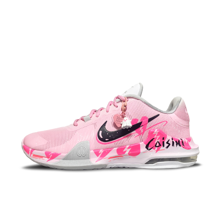 Nike Nike Air Max Impact 4 Comfortable Cushioning Abrasion Resistant Breathable Mid top Basketball Shoes Men's Pink