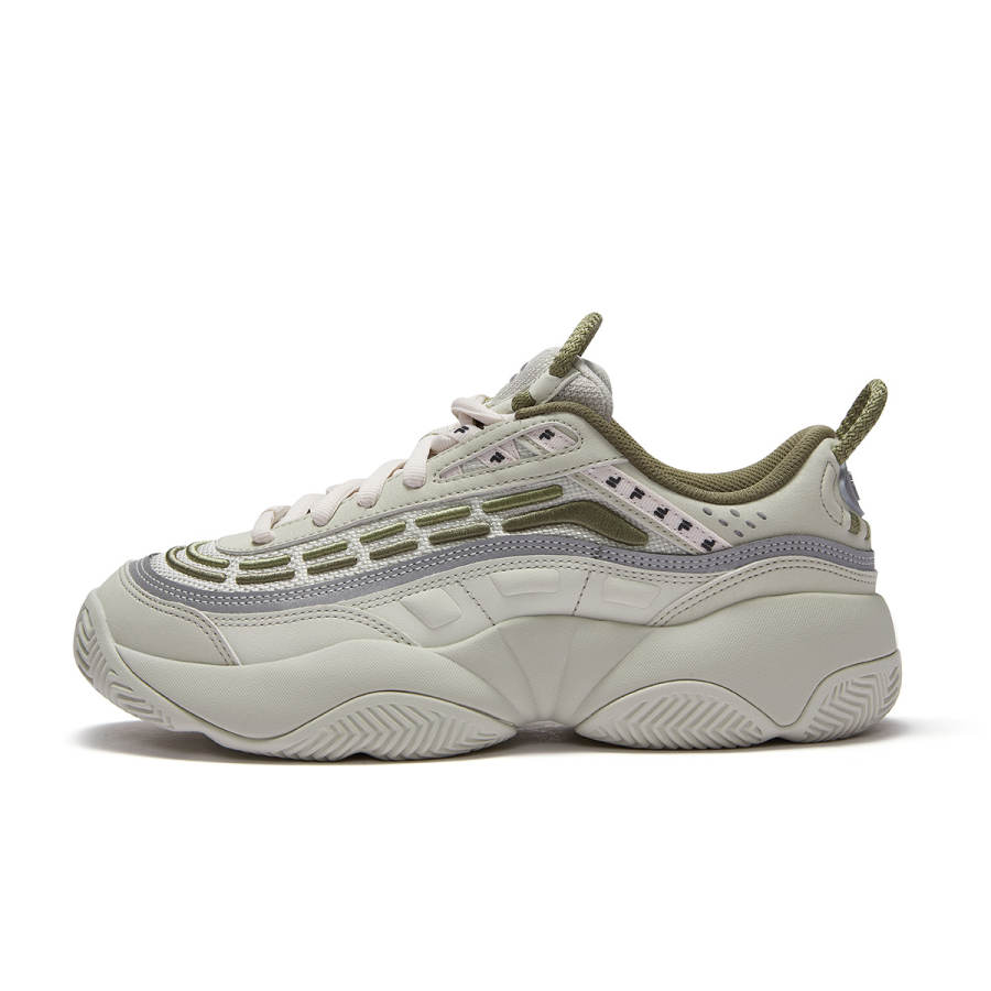 FILA FUSION FIRE Flame Shoes Abrasion Resistant Low top Vintage Basketball Shoes Men's Silver Gray