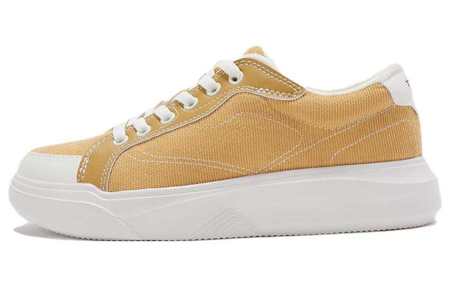 TOREAD Comfortable Slip Resistant Abrasion Resistant Low top Skateboard Shoes Women's Yellow