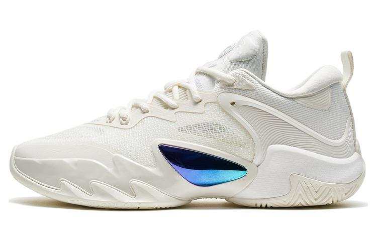 XTEP Against The Sky Generation Cushioning Abrasion Resistant Rebound Low top Basketball Shoes Men's White Blue