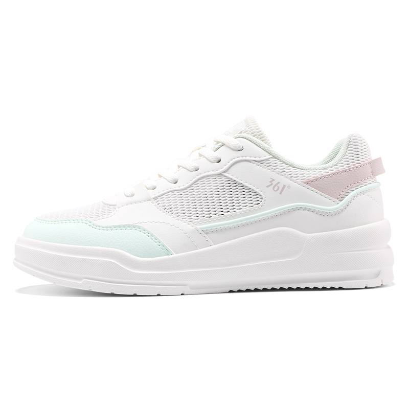 361° Leather Patchwork Low top Skateboard Shoes Women's White Green Pink