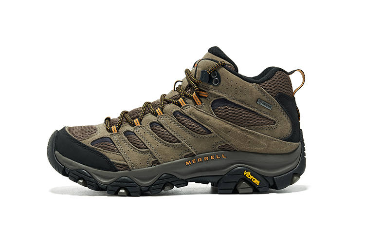 MERRELL MOAB 3 Slip Resistant, Abrasion Resistant, Breathable High top Hiking Shoes Men's Brown Black