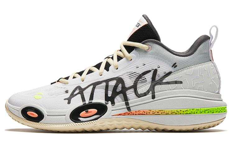 Anta Raid 1 Low top Basketball Shoes Men's White Gray Green