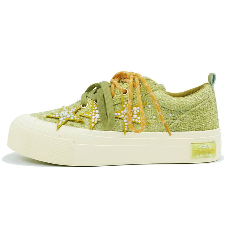 KAALIXTO Slip Resistant Abrasion Resistant Low top Canvas Shoes Unisex Light Green
