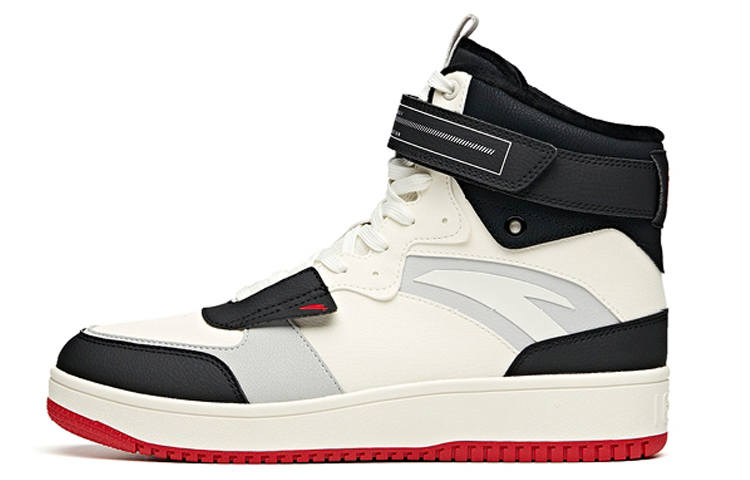 Anta Thermal, Slip Resistant, And Abrasion Resistant Coverage High Top Skateboard Shoes Men's White Black