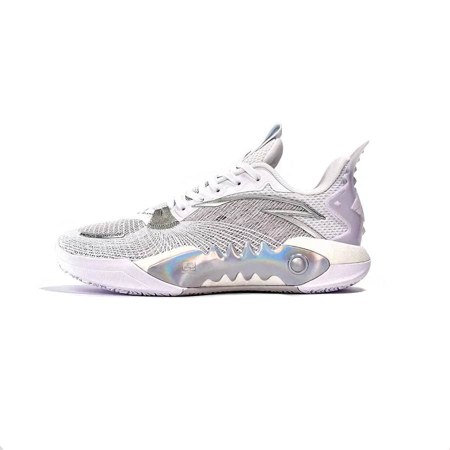 Anta Shock Wave 5 Cushioning, Wear Resistant Low top Basketball Shoes Men's White