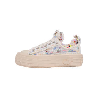 Foreshadow Double Uni Low top Canvas Shoes Women's Multicolor Woven White