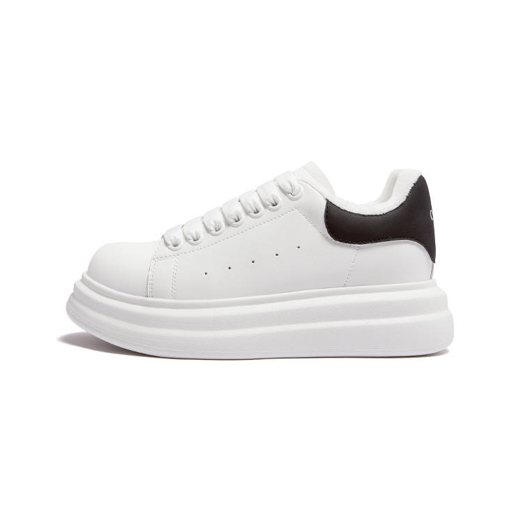 CAMEL Light Pedal White Sneakers Fleece Lined Thermal Comfortable And Trendy Versatile Skateboard Shoes Women's