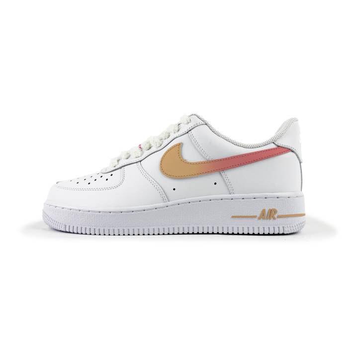 Nike Nike Air Force 1 Abrasion Resistant Abrasion Resistant Low top Skateboard Shoes Unisex White Orange
