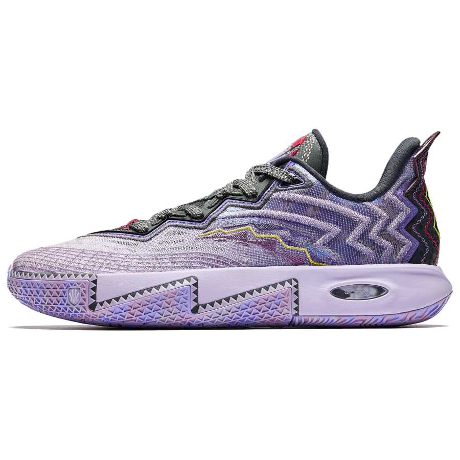 Anta KAI 2 Textile, Synthetic Leather Low top Midfoot Carbon Plate Basketball Shoes Men's Gray Purple