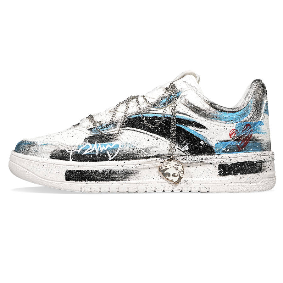 Anta Slip Resistant Abrasion Resistant Low top Skateboard Shoes Unisex Sky Blue