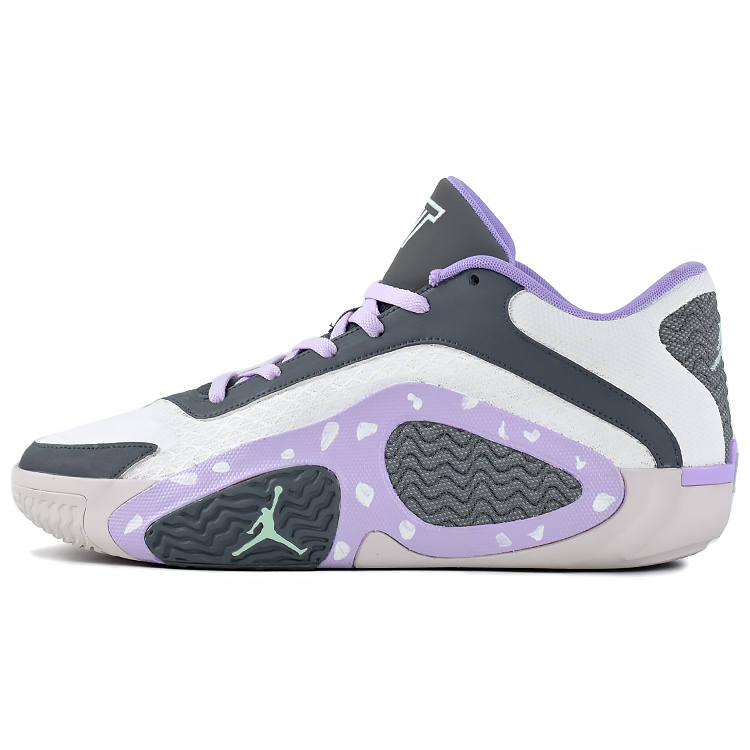 Jordan Jordan Tatum 2 Slip Resistant Abrasion Resistant Low top Basketball Shoes Men's Purple Gray White Asian Version