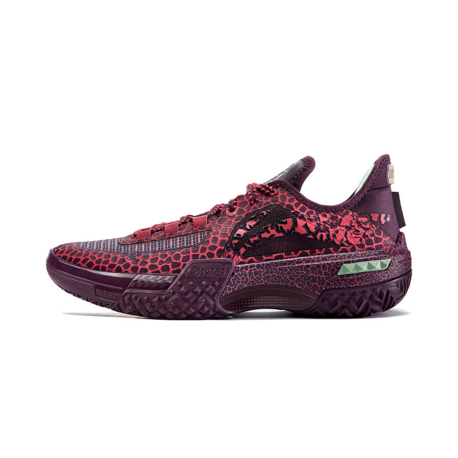 Li-Ning Li Ning Jie Ao Cushioning Slip Resistant Abrasion Resistant Lightweight Rebound Low top Basketball Shoes Men's Fuchsia
