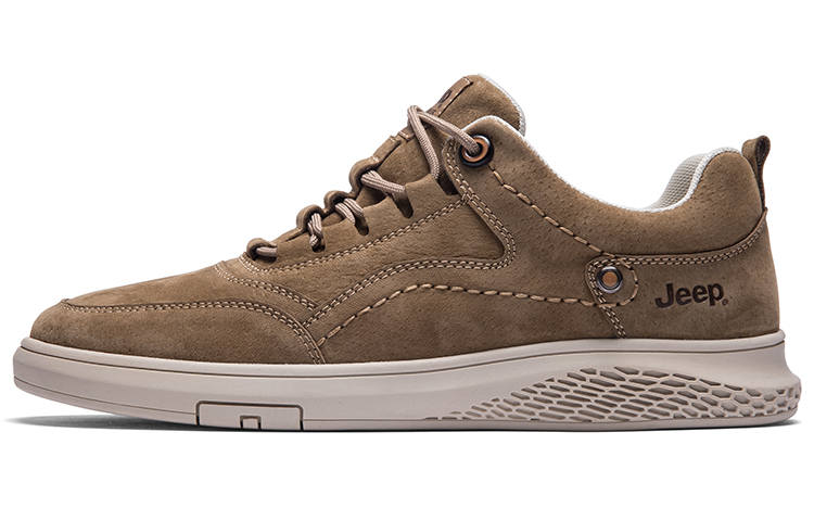 Jeep Cushioning Coverage Abrasion Resistant Lightweight Breathable Low top Skateboard Shoes Men's Khaki