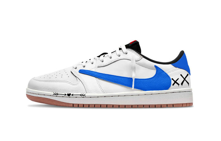 Jordan Travis Scott x Jordan Air Jordan 1 Blue Travis Scott X AJ1 10 Abrasion Resistant Abrasion Resistant Low top