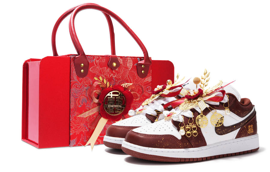 Jordan Jordan Air Jordan 1 Cushioning, Wear Resistant Low top Basketball Shoes Unisex Red White