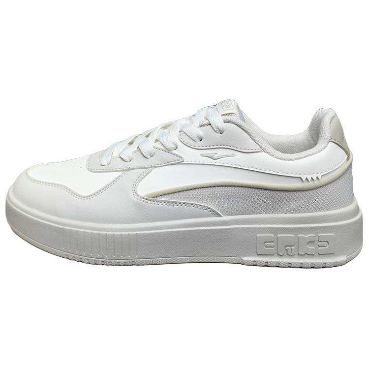 Erke Slip Resistant Lightweight Non slip Lightweight Low top Skateboard Shoes Men's White Gray