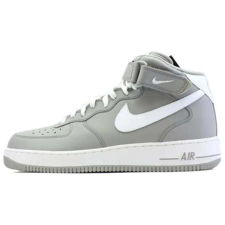 Nike Nike Air Force 1 Cushioning Slip Resistant Abrasion Resistant Mid top Basketball Shoes Men's Gray